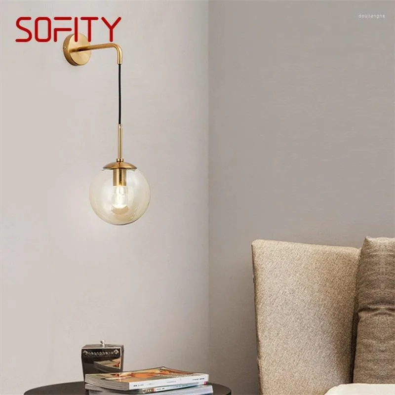 Lámpara de pared SOFITY, candelabros nórdicos, accesorios redondos de luz contemporáneos para el hogar, decoración de sala de estar interior
