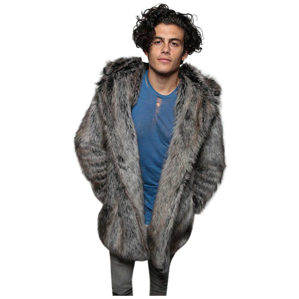 Winter Couple Fur Coat Mens And Madewell Hooded Jackets Faux