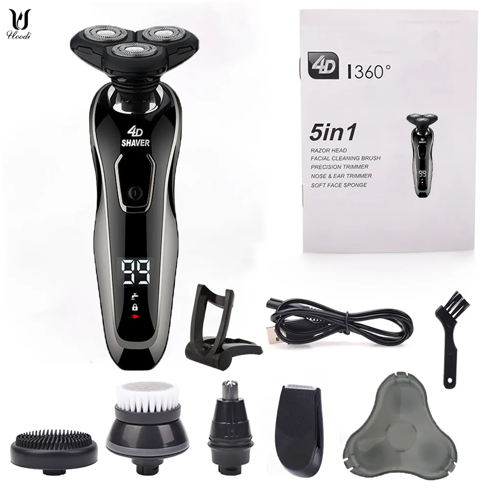 Rasoir électrique Rechargeable Pour Homme - Tondeuse Barbe, Triple Lame, Usage Sec/ Humide, Charge Rapide