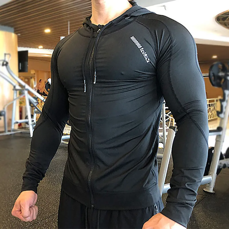 Vestes pour hommes KAMB Veste pour hommes Sweat à capuche à manches longues T-shirts Gym Vêtements de sport Running Homme Manteau Vestes pour hommes Sweats à capuche 230807