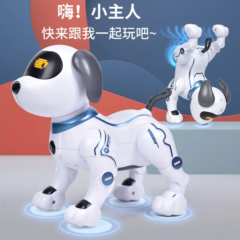 ElectricRC Animals Creative Expert Puppy Robot Programming Remote Control Electric Dog Educational Intelligent Toys Gifts Birthday for Boy and Girl 230807