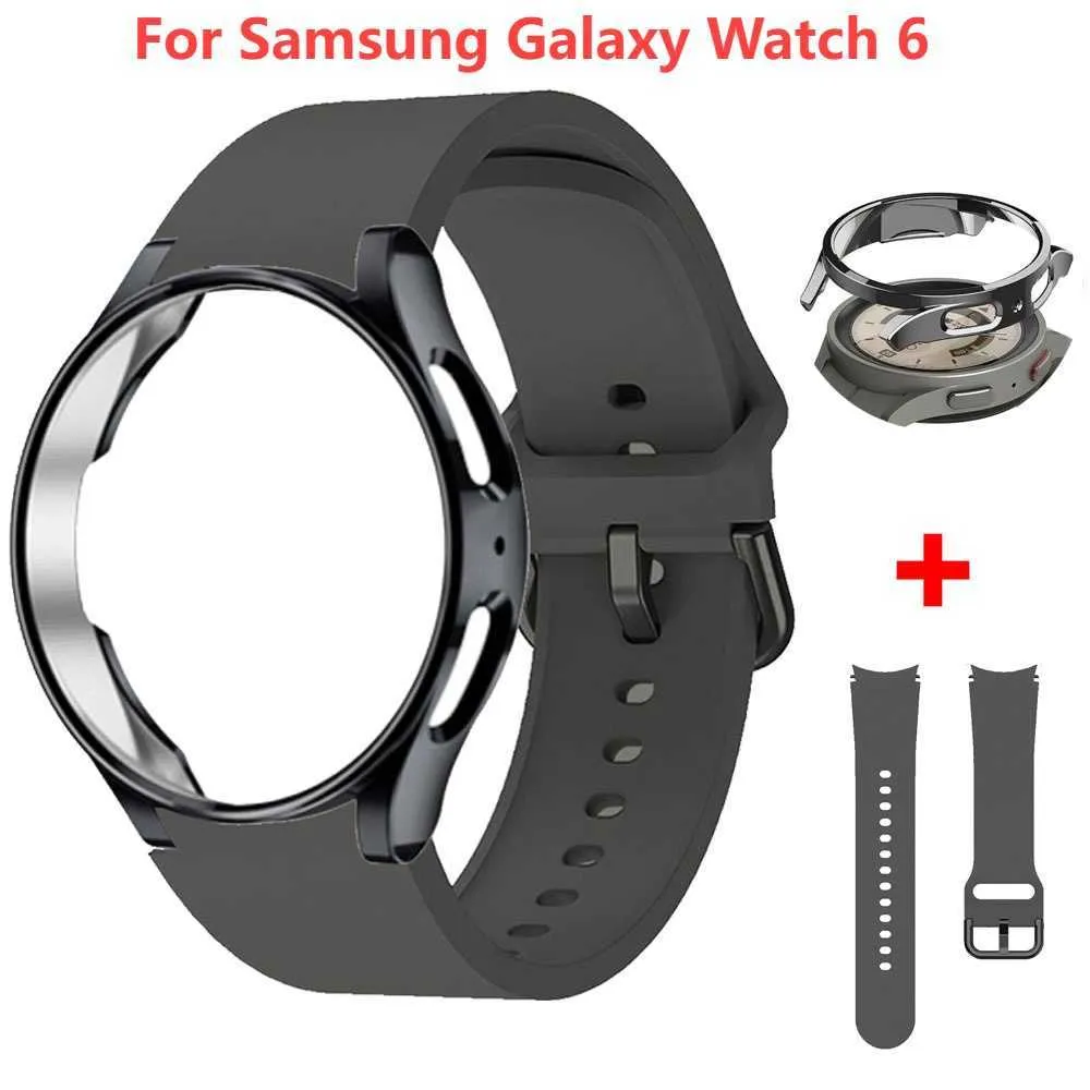 Case+Samsung Galaxy için Orijinal Kayış İzle 6 5 40mm 44mm Spor Bileklik Saat Bandı Galaxy Watch 6 Classic 47mm 43mm 5 Pro 45mm