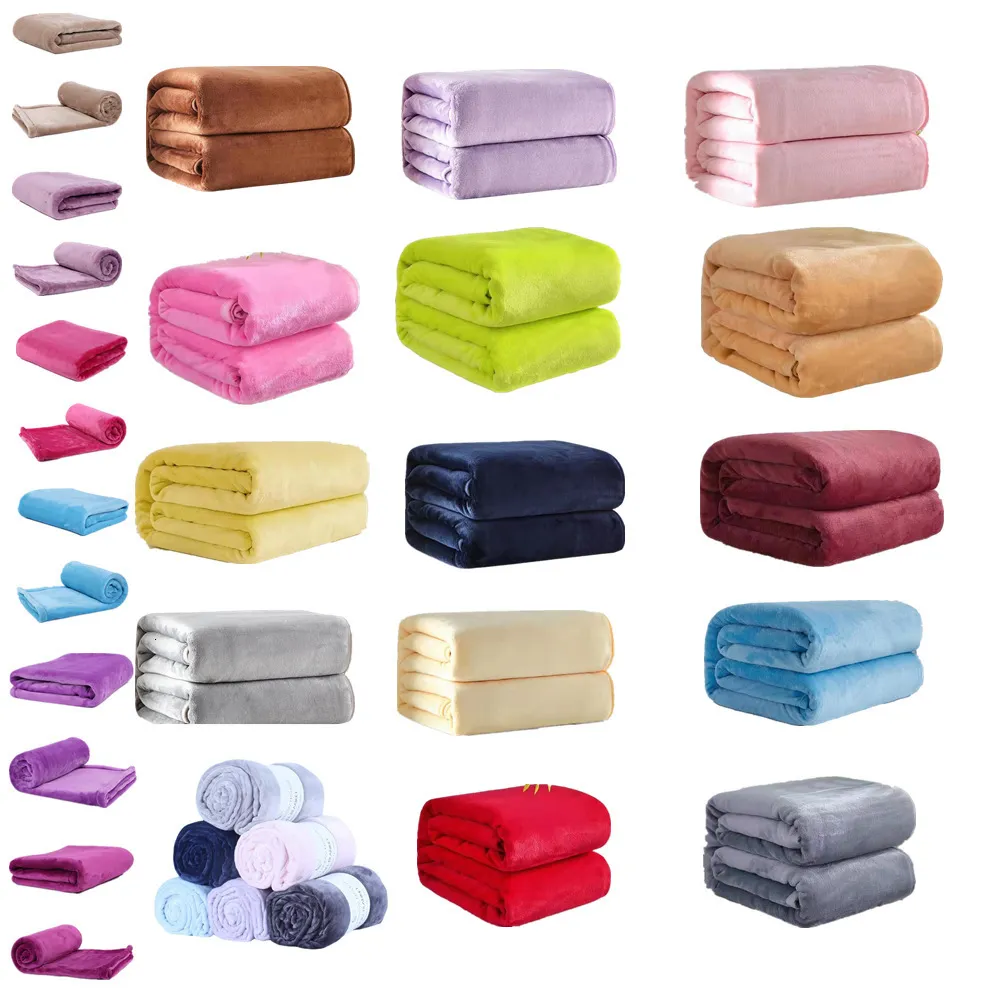 Filtar vinter fuzzy flanell filt fluffig varm mjuk soffa täcker fast färg hållbar sängäcke korall fleece plysch filtar för kontor 230808