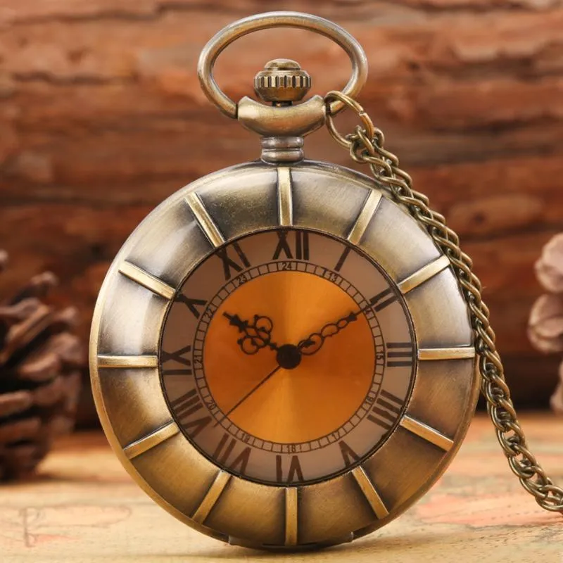 Pocket Watches Antique Novel Transparent Glass Roman Siffer Dial Design Quartz Watch Halsband Pendant Chain Dress Gifts For Men Womenpocke