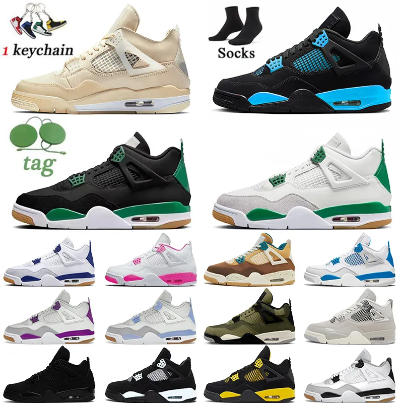 Jumpman 4 4s Chaussures de basket-ball pour hommes femmes militaires chat noir cacao wow rose violet voile rouge thunder blanc oreo cool gris bleu universitaire seafoam sportive baskets