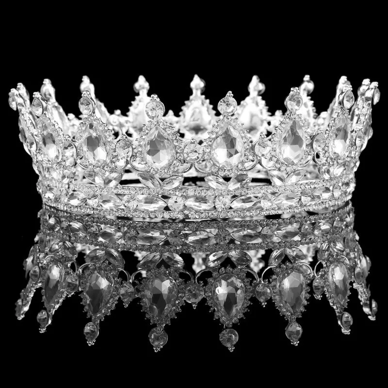 Corona Regina Con Strass Cristallo - Tiara Principessa Per Sposa, Ballo E Serate Di Gala - 4