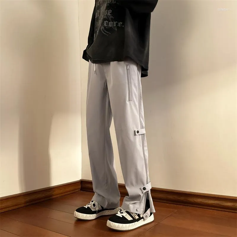 Pantalons pour hommes -Rubans pour jeunes Streetwear Baggy 2023 Hip Hop Joggers imperméables Modes coréennes Y2k Stacked