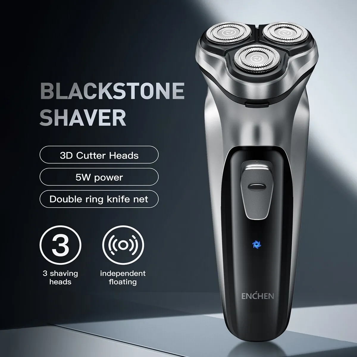 Electric Shavers Enchen Blackstone Electrical Rotary Shaver For Men 3D Floating Blade Washable Typec USB RECHARGEABLE RACHABLE BEARD MASHINE 230808