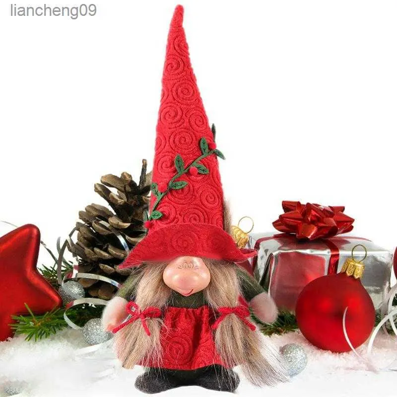 大きな鼻をかぶったクリスマスノームの装飾帽子のない帽子のない人形飾りノームホームフェスティバルパーティーテーブルトップ装飾L230620のための装飾