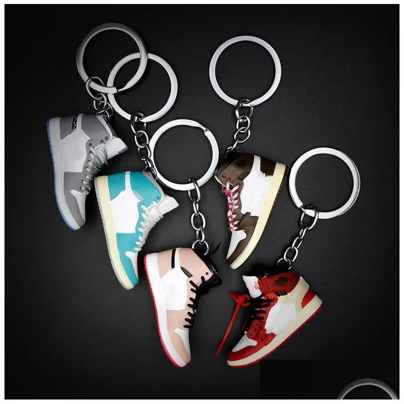 Sko delar tillbehör 3d mini kreativa sneakers skor nyckelringar för män kvinnor sport gymnastikanchain väska pendelle basket nyckel kedja jelwe