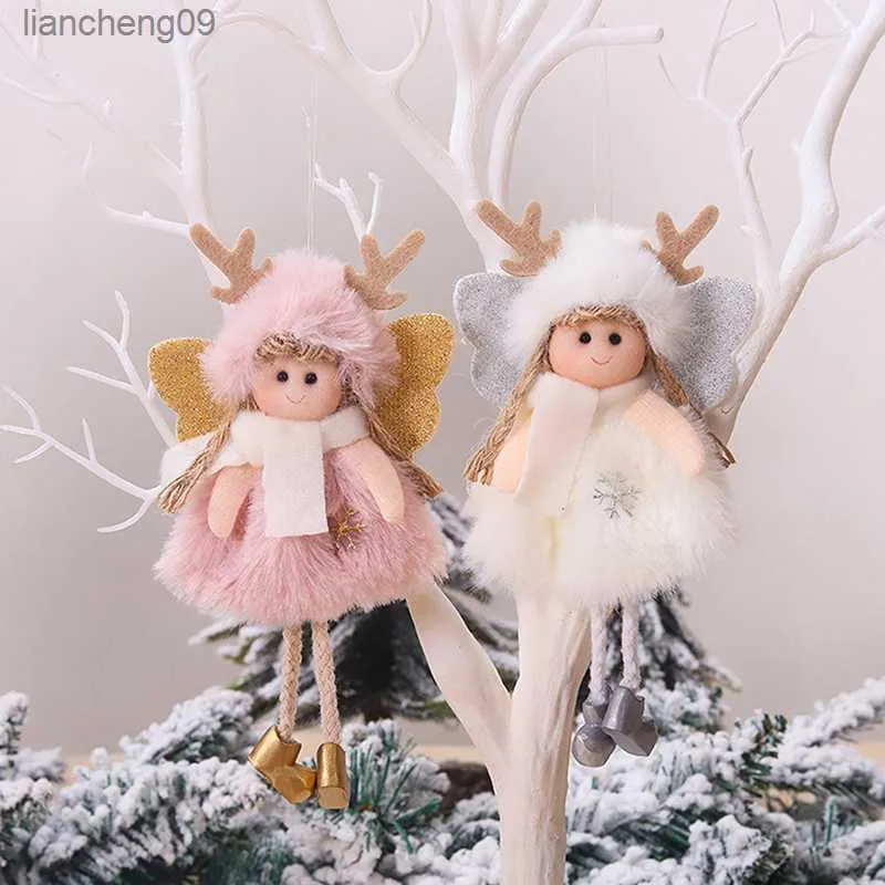 Dekoracje świąteczne rzemiosła Plush Angel Girl Doll wisiorka wisząca ozdoby noworo