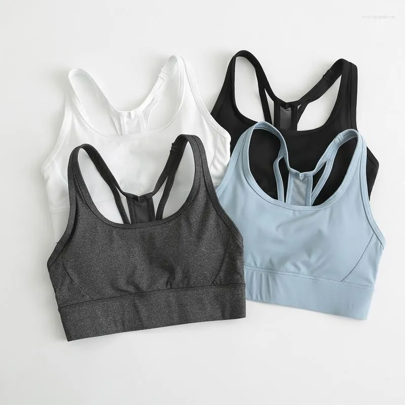 Yoga-outfit mesh racerback gewatteerde sportbeha's voor dames Gymkleding High Support Wirefree Workout Running Bra