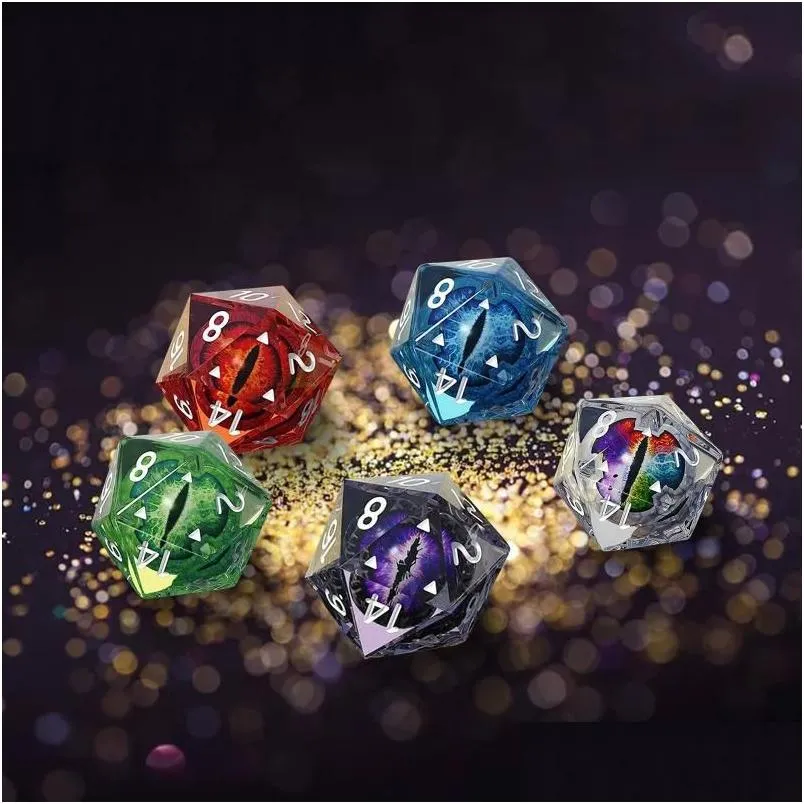 Party Favor 5st Dice Set Handmased Harts Polyhedral Sharp Edge för RPG Rollspelar Bordsspel med Pouch Drop Delivery Home Garden DHKPU