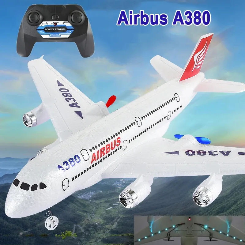 Electric Aircraft Airbus A380 RC 비행기 보잉 747 RC 평면 원격 제어 항공기 2.4G 고정 날개 평면 모델 RC 비행기 장난감 소년 230807