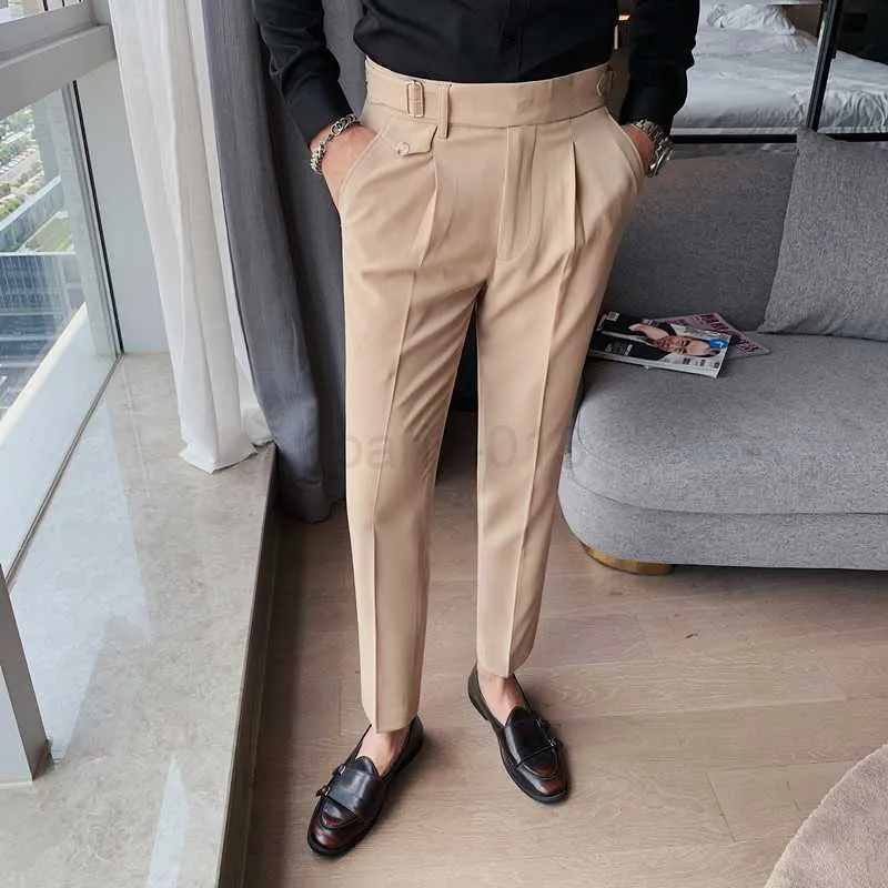 2023 British Style High Waist Business Formal Suit Pants For Men Slim Fit  Casual Office Wear Formal Trousers For Men From Paris_013, $5.67