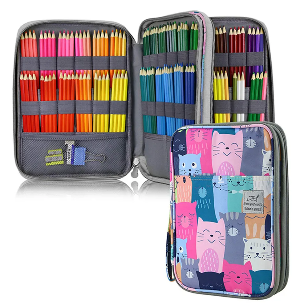 Sacs à crayons 96192 Slots Case School Pencilcase pour filles garçons stylo sac grande capacité papeterie pénale pénalité cartouche boîte fournitures 230807