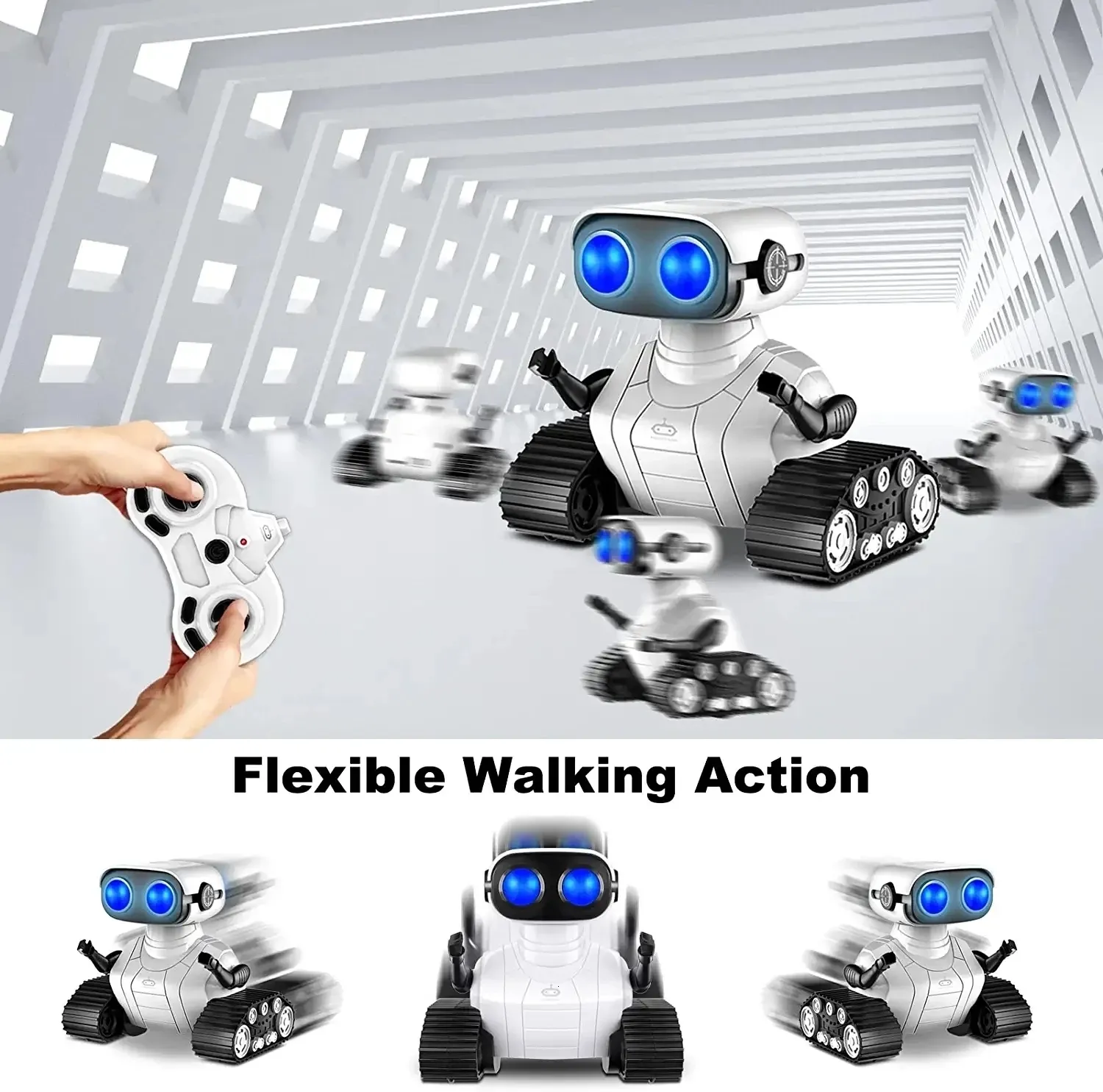 ElectricRC Animaux 24G Mini RC Robot Musique LED Lumière Intelligente Télécommande Robots Jouet Belle Interaction Crawler Marche Jouets pour enfants 230807