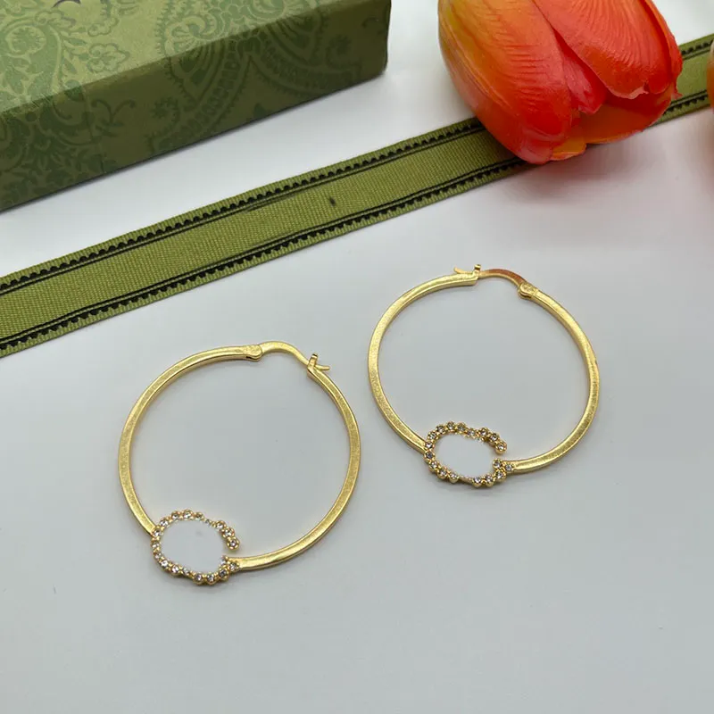 Hoop pearl Earrings diamond letter stud earring luxurys designers big earrings for women fashion luxury brand designer jewelry G2308085Z-6