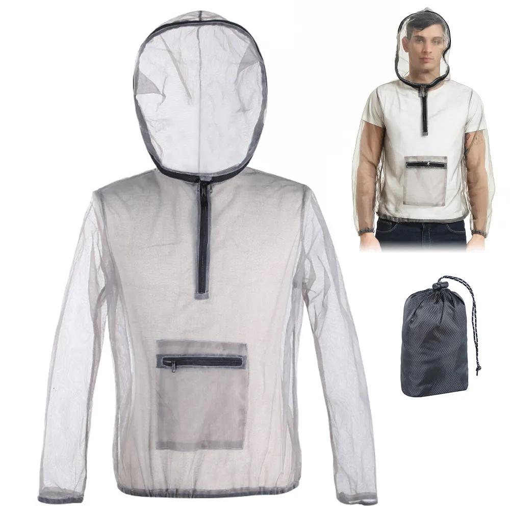 Radfahren Shirts Tops Mode Leichte Anti-Mücken Jacke Biene Insekten Mückenschutz Mesh Jacke Mantel Angeln Jagd Outdoor Schutz Mantel 230807