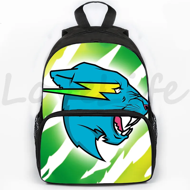 Schooltassen Mr Beast Lightning Cat Rugzakken Studenten Jongens schoolrugzak Kinderen Tiener Knapzak Reizen Mochila Rits Rugzak 230807