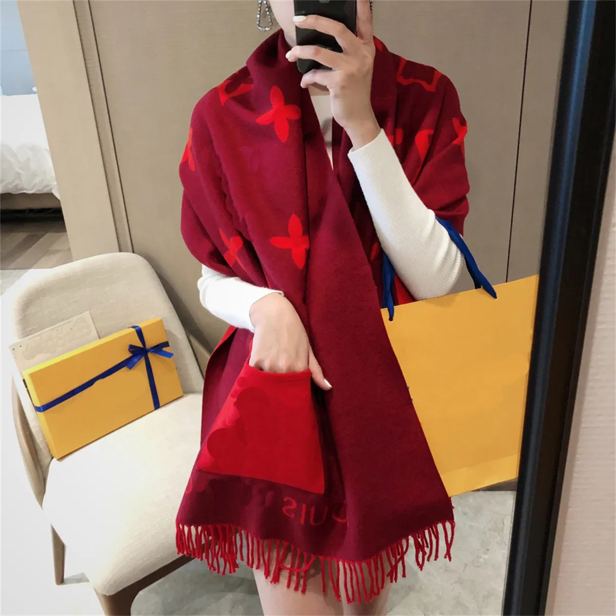 2023 Fashion women's scarf Shawl scarf Designer scarf Cashmere scarf Winter men's and women's shawl 5 colors Scarves AASD1D