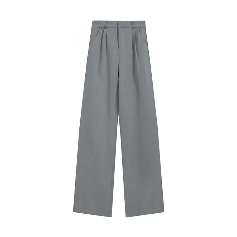 Suit Daffaires Gris Pantalon De Jambe Large Pour Femmes: Pantalon