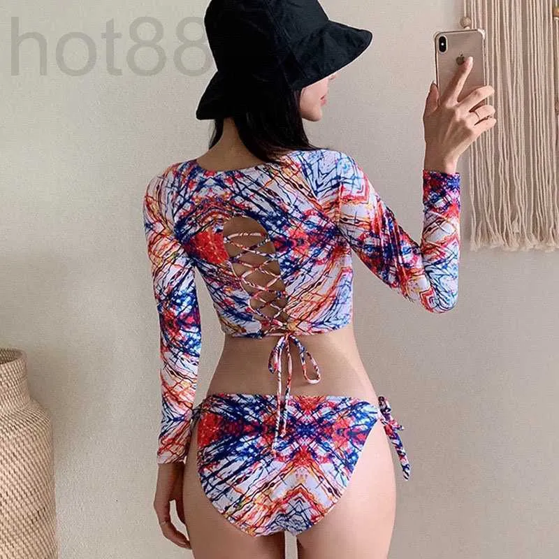 Women's Swimwear Designer Swimsuit 2023 Summer Sunscreen Clothing Ladies Bikini Beach Fashion One Piece Print Sexy Two Set P2NI