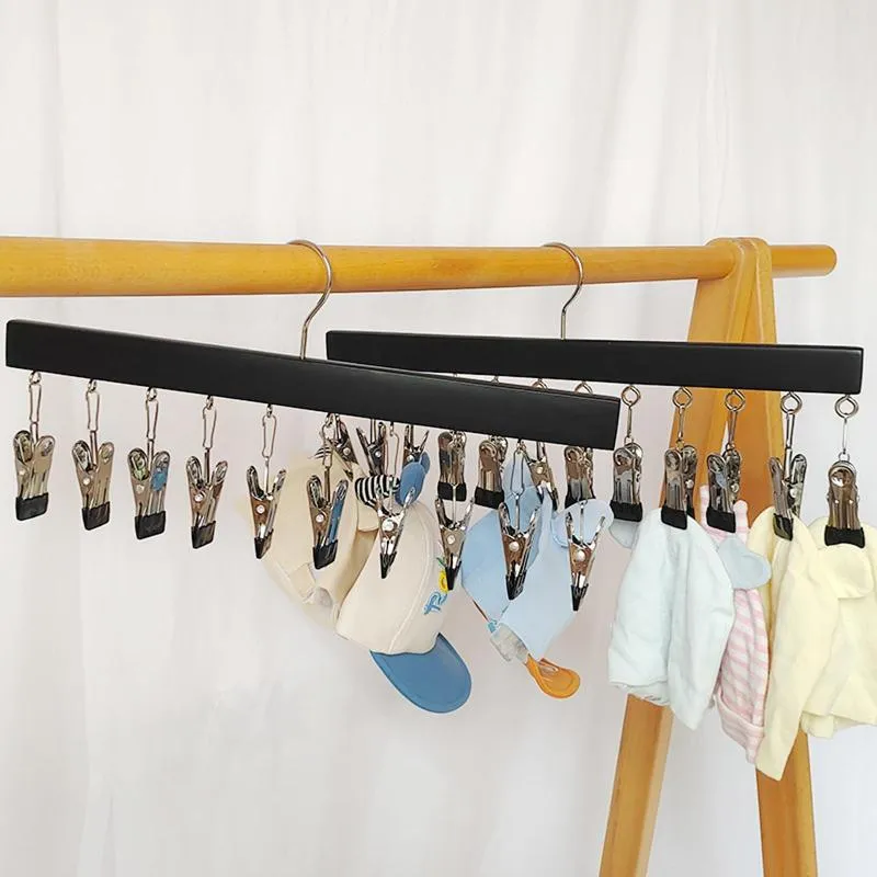 Cintres crochets de rangement en bois chaussettes cintre séchage sans trace robuste pour placard de garde-robe domestique