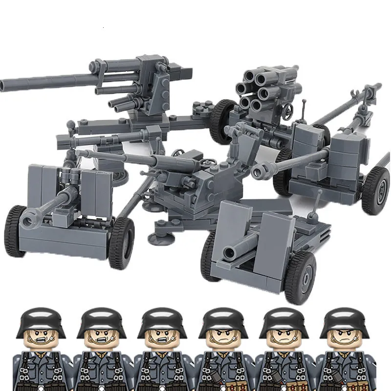 Elektro-/RC-Auto WW2 Deutsche Militärwaffe Bausteine Soldat Figur Panzerabwehrgranate Flugabwehrrakete Modellsteine Spielzeug Geschenk Kinder C356 230807