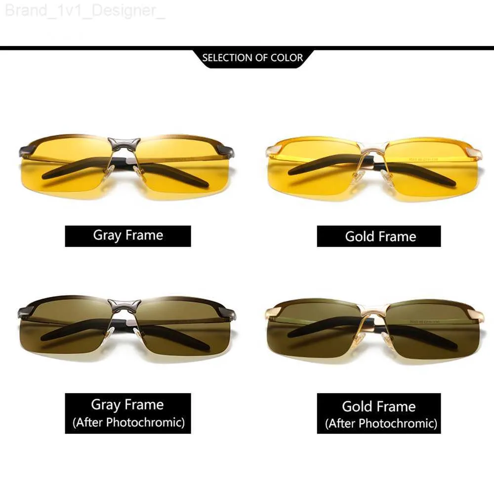 Sunglasses Men Day Night Vision Goggles Anti-Glare For Male Driving  Photochromic Yellow Lens Polarized Sun Glasses Eyewear K3043 L230808