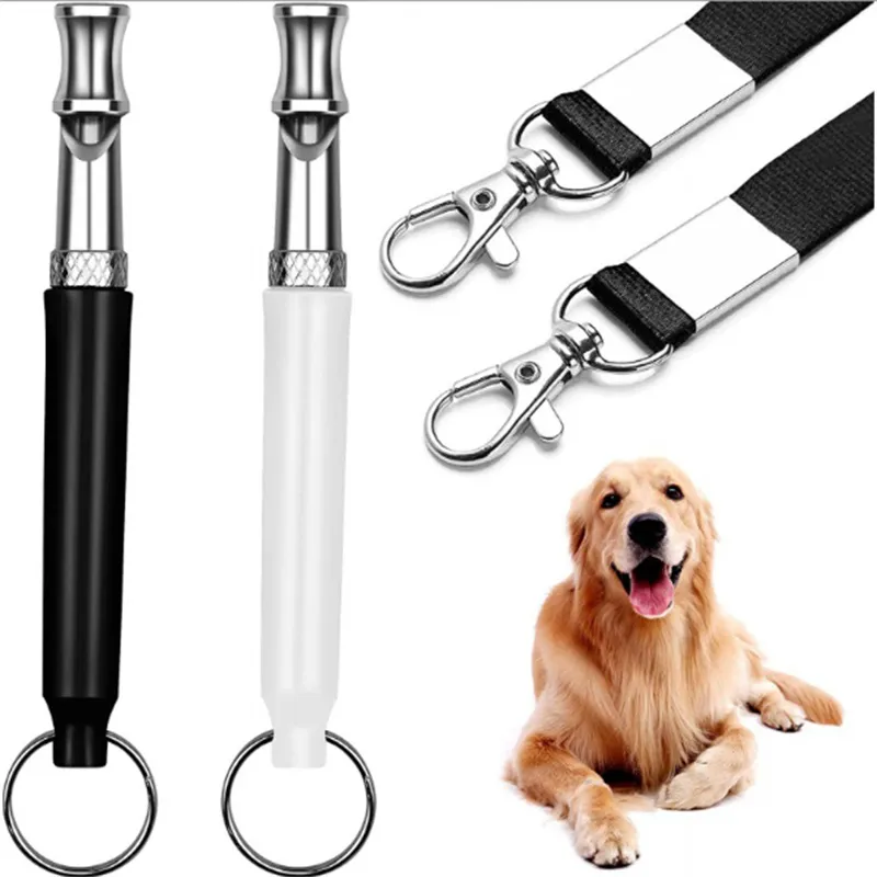 Apito ultrassônico para animais de estimação de alta frequência para treinamento de cães, com cordão, controle de latidos, controle de cães, dissuasão, filhote de cachorro, flauta ajustável JL1823