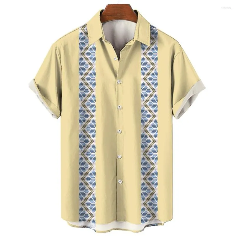 Camisas casuales para hombres Camisa de manga corta hawaiana Ropa estampada Diseñador Playa Gráficos geométricos Vacaciones Calle Moda de gran tamaño