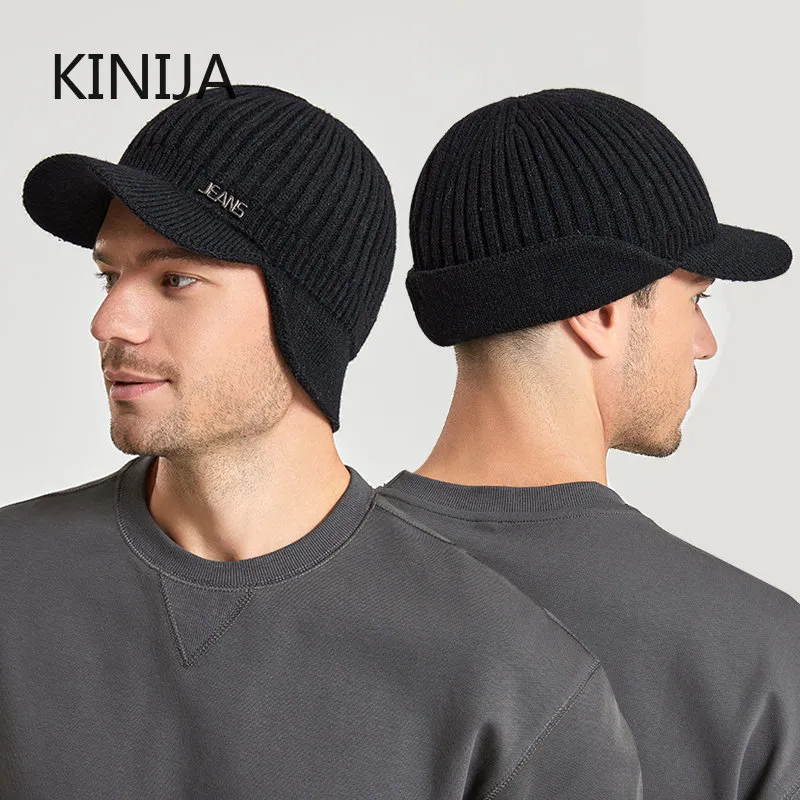 Beanie Skull Caps Uomo Inverno Cappello lavorato a maglia Outdoor Ciclismo Protezione per le orecchie Calore ed Cap Casual Fashion Sunhat Bomber Skullies Berretti 55 60CM 230808