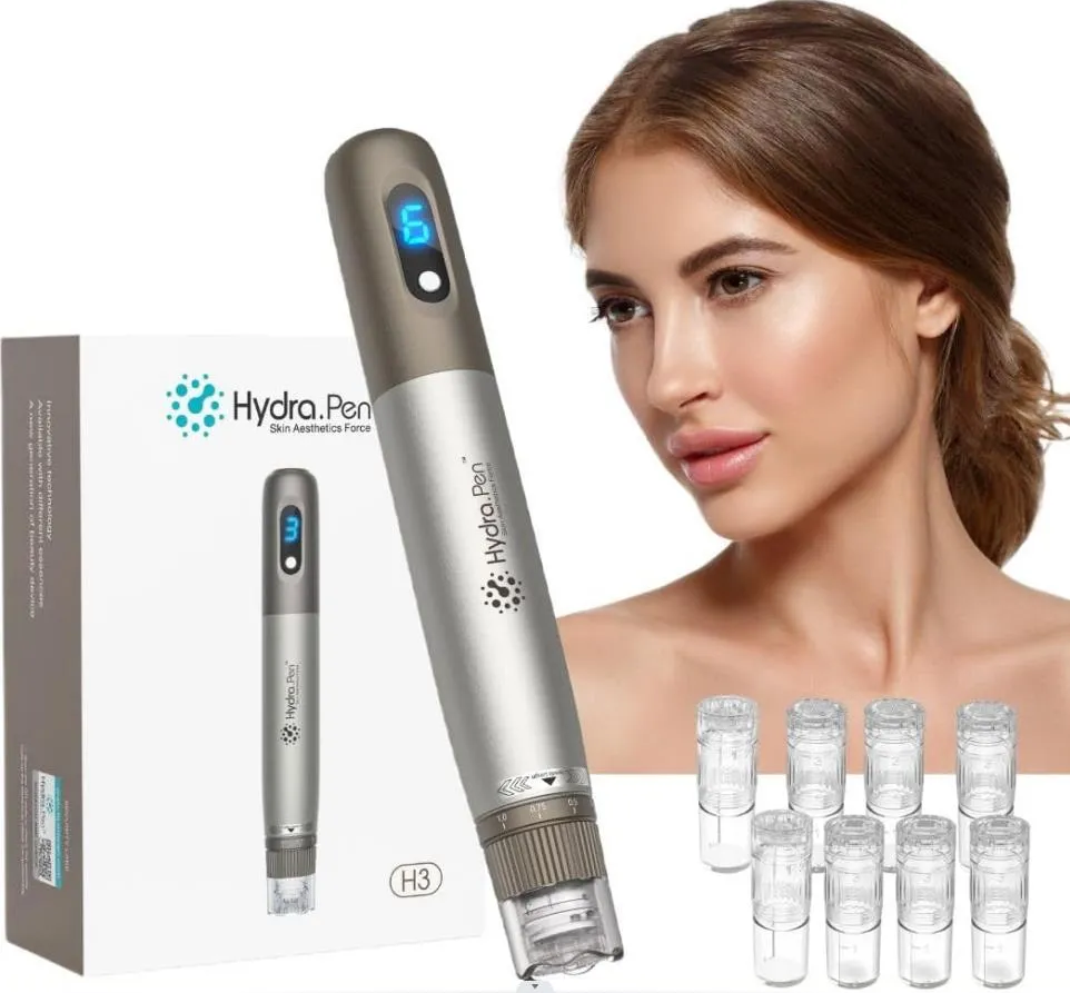 Hydra Pen H3 Электрическая красота Meter Serum Investucer Portable Electric Microneedle Pen Home Beauty Pen Serum Appalator RF Anti-Aging Face Meter