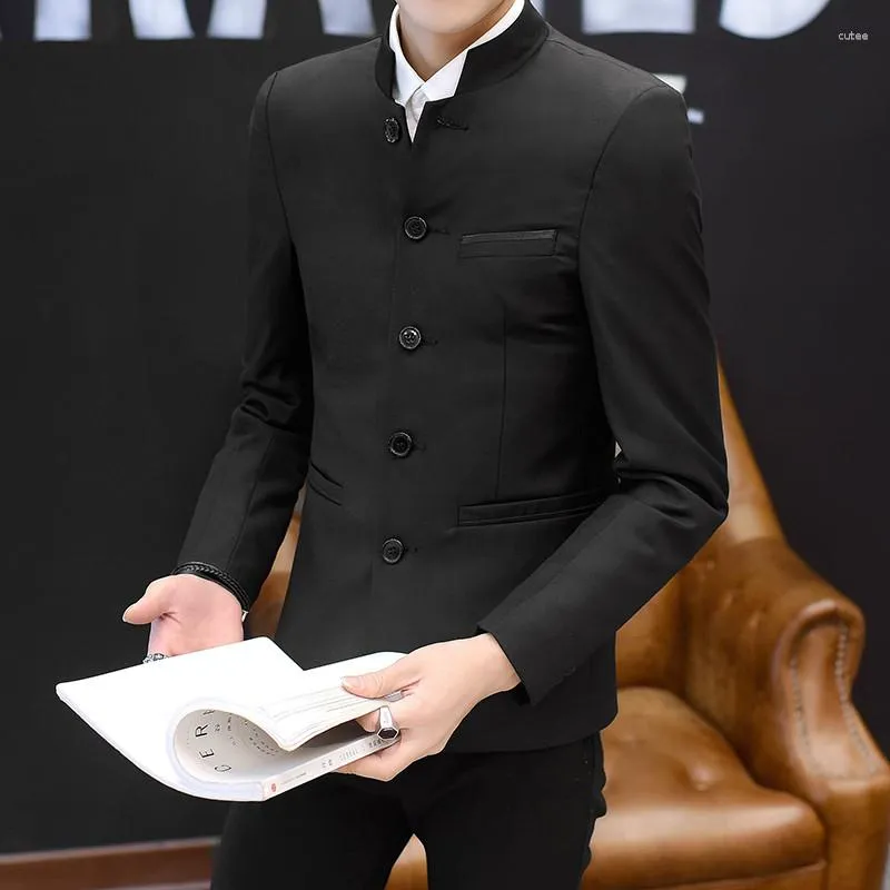Męskie garnitury stand-up garnitur top singiel West Four Seasons Młoda przystojna koreańska wersja małego szczupłego trendu płaszcza