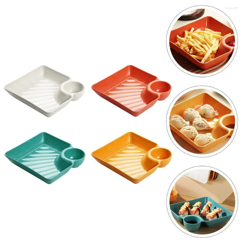Учебные посуды наборы 4 ПК с закусочной с закусочной ресторанные пластинки бумажные пластиковые пельмени посуды десерт хранение домашнее посуда посуда
