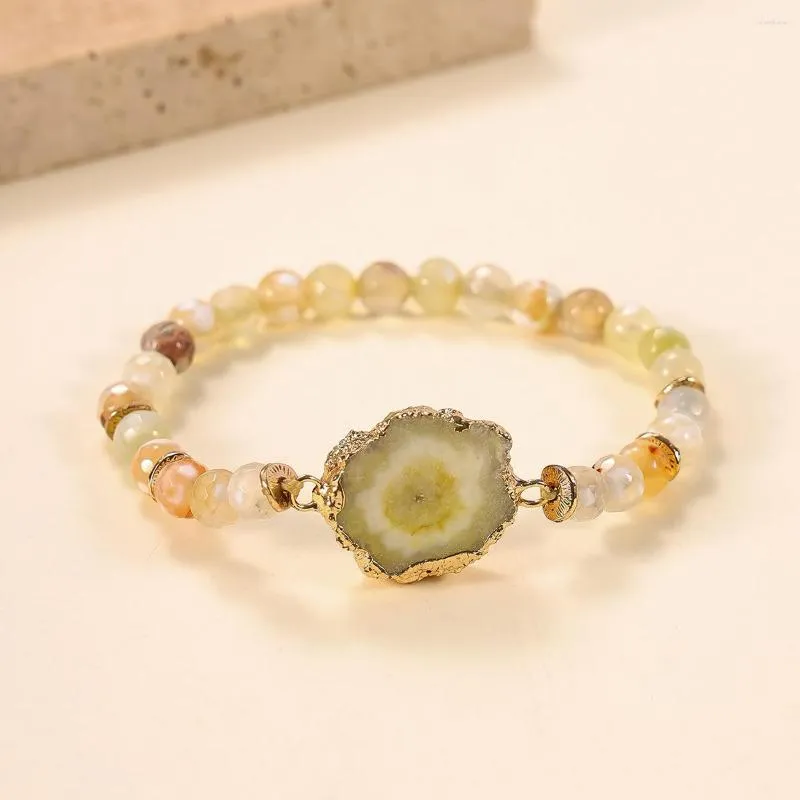 Strand Sunstone Natural Agate Niche Design Bracelet Lady Gift Joyas de Pulsera