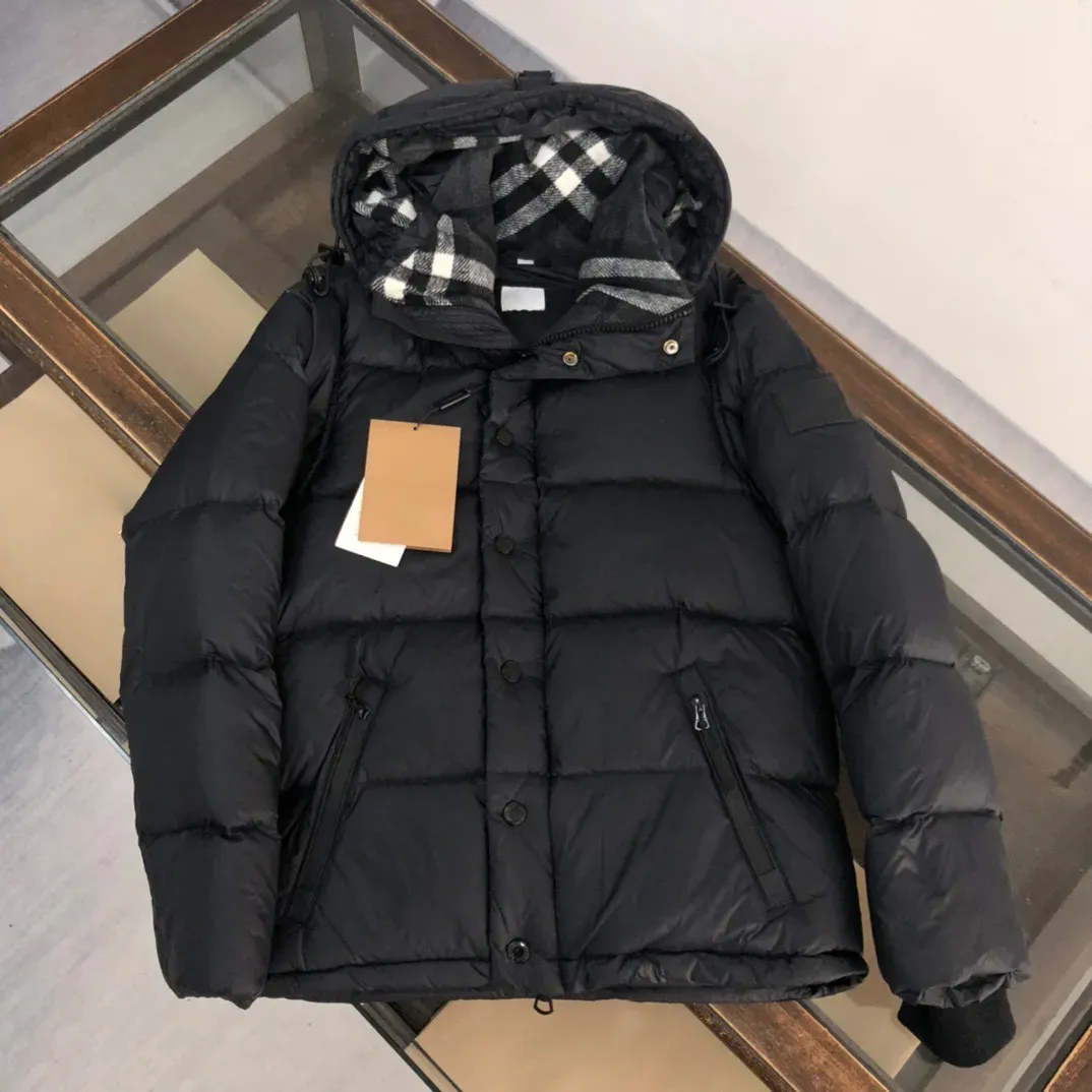 Męskie puffer kurtki Down Jacket Designer Winter Checked Hat Kieszkacz ciepły parkas luksusowy dekoracja odznaki odzieży wierzcha