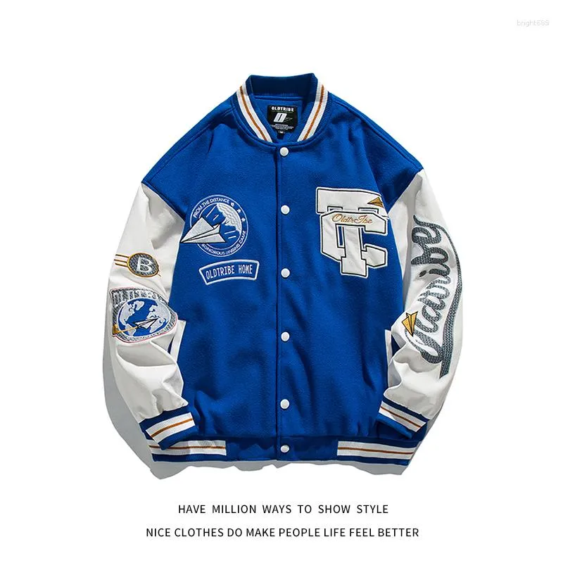 Varsity Bomber Jacket: Mens Spring Autumn Stadium Jacket
