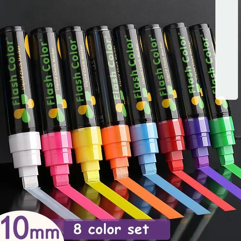 Pennarelli Haile 8Colorset Evidenziatore Pennarelli fluorescenti Cancellabile Gesso 56810mm Cancelleria per lavagna a LED Pittura Graffit 230807