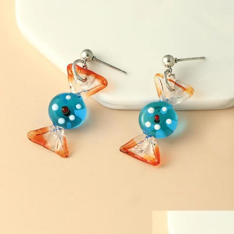 Boucles D'oreilles Créatives En Forme De Bonbon Résine Mignonne Balancent Pour Les Femmes Fille Diy Drôle De Mode Simple Boucle D'oreille D'été Bijoux Cadeaux Dro Dhgarden Dh3Xj