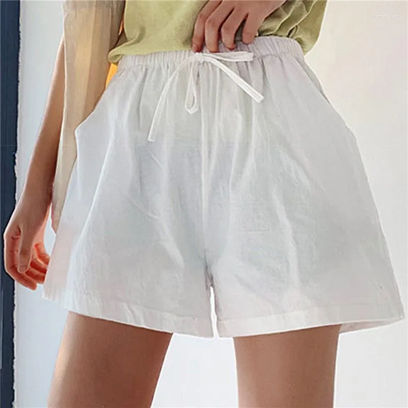 Running Shorts Women Short Pants Summer Beachwear Linen Female Casual Sport Streetwear Fitness Straight