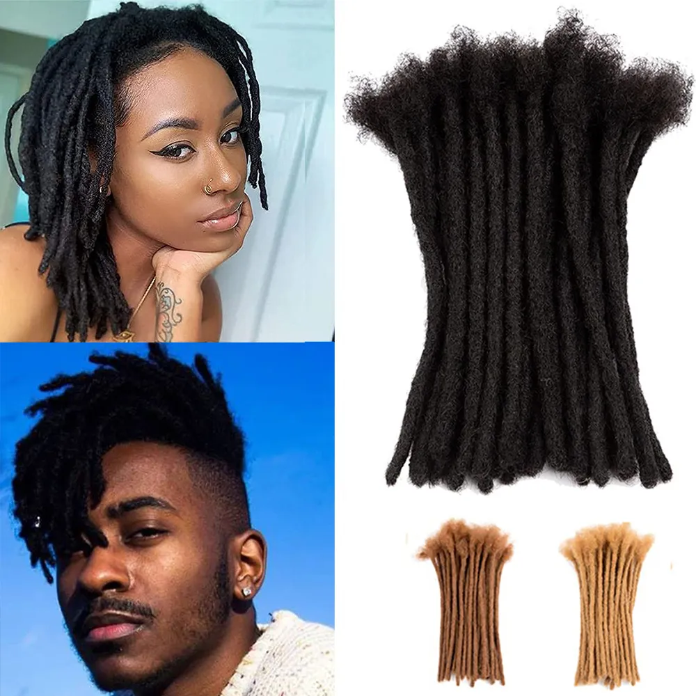 Haar Bulks Dreadlock Menselijk Voor Mannen Vrouwen Gehaakte Vlechten Biologisch haar Dread Loc 0 6 cm Faux Sloten l230807