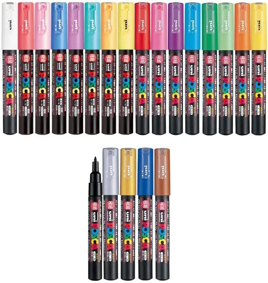 Painting Pens 1PC UNI POSCA Paint Marker Pen Waterbased Poster Graffiti Marking Fine Point PC1M Supplies 230807