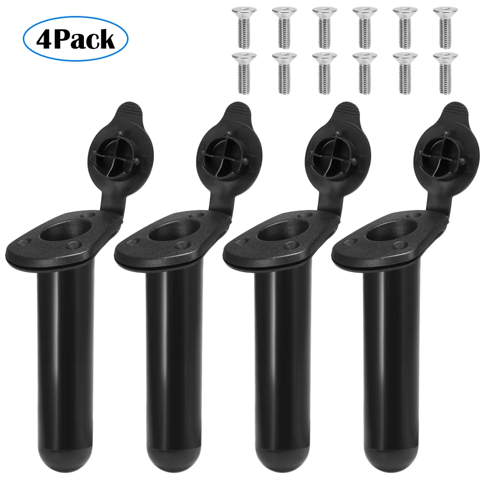 Fish Finder 4 PCS Flush Mount Kayak Boat Fishing Rod Holder Bracket Rack With Cap Gasket Cover Canoe Marine Tackles Device Accessories 230807