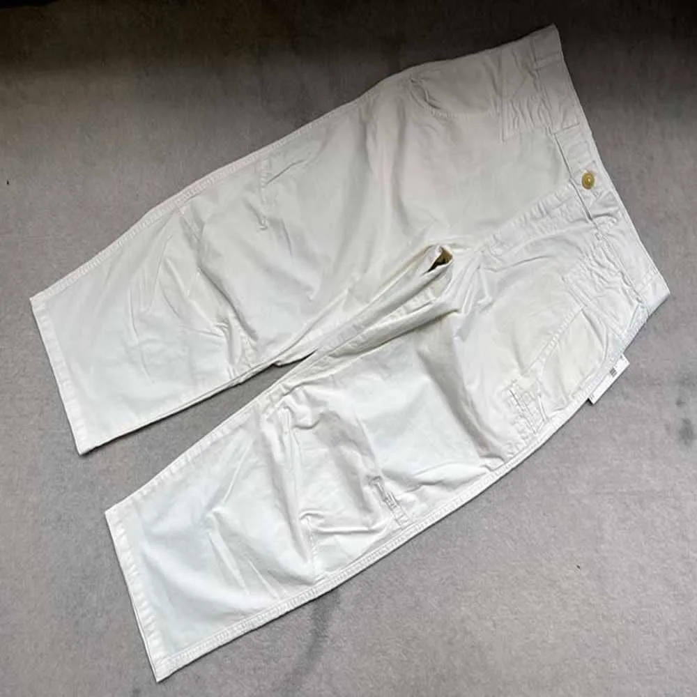 Trendy Brand Goods Jeans minces à tube droit d'été blanc pur pour femmes