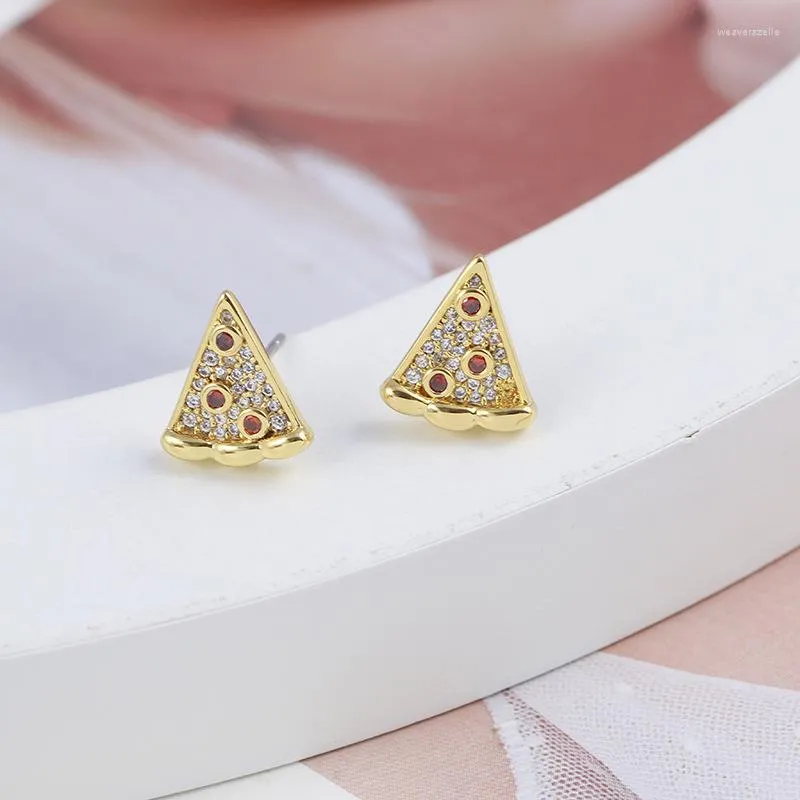 Boucles D'oreilles Bijoux Européens Et Américains En Gros Mignon Dessert Gâteau Pizza Triangle Mode De Banlieue