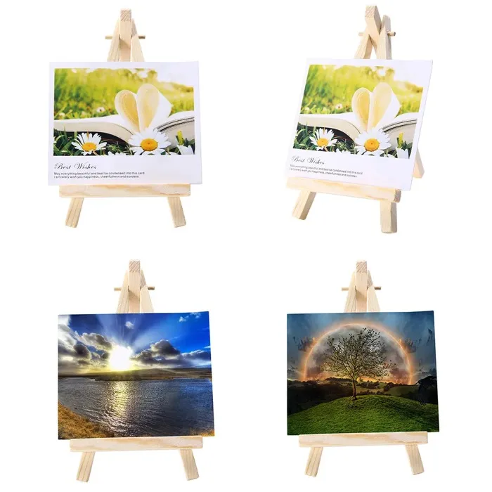 10pcs/set Wooden mini easel Stands Table Card Stand holder Small Picture Display Stand for Home Party Wedding Decoration