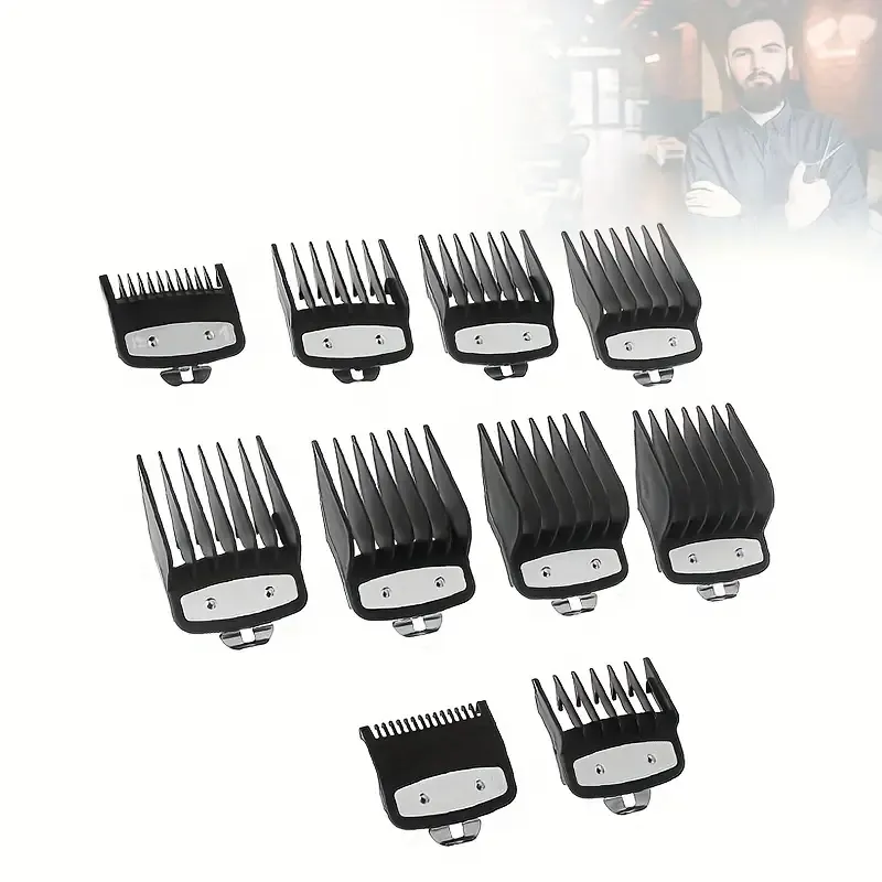 10-stycken Black Clipper Guard Set: Få frisyrnivå på professionell nivå hemma!