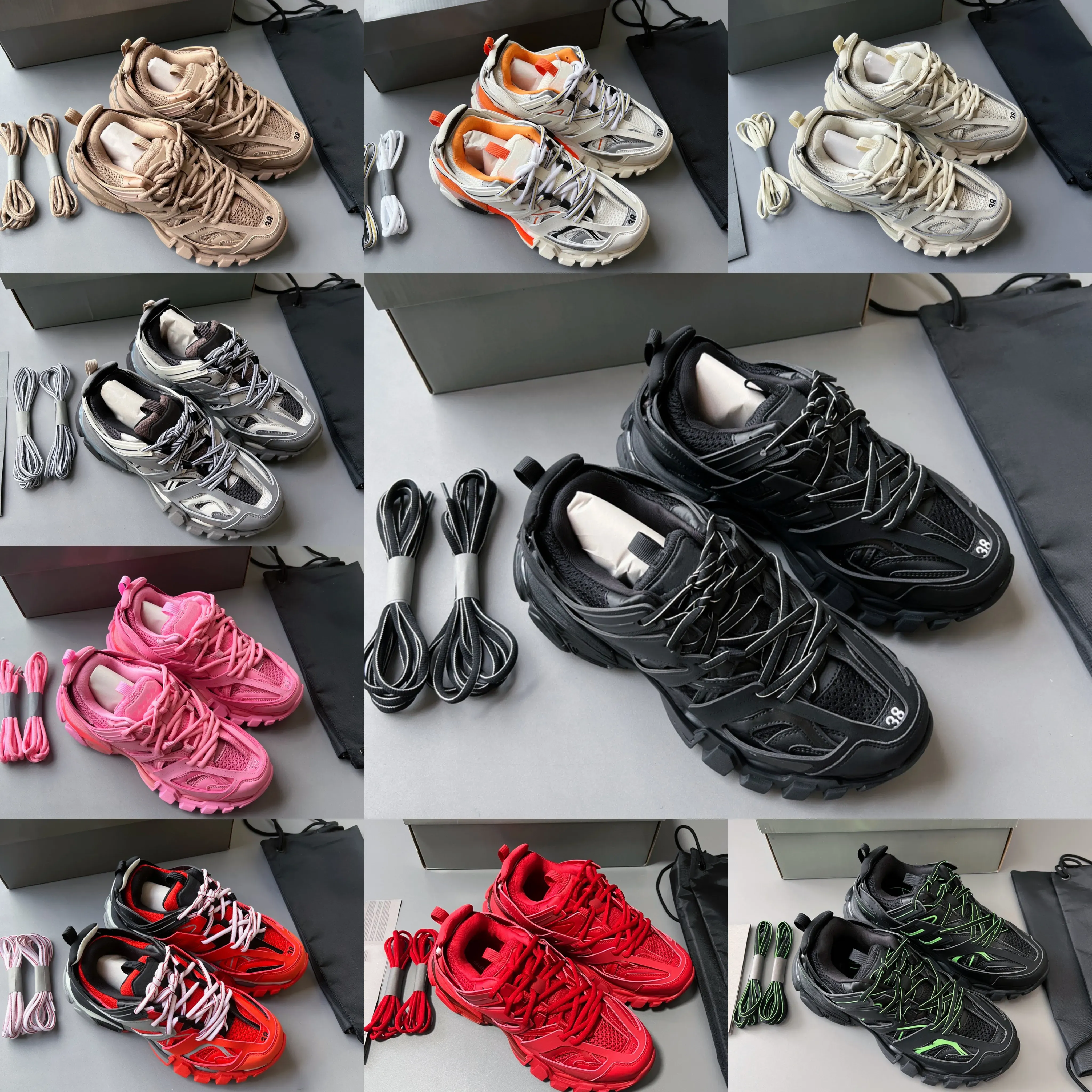 2023Top Designer Shoes Luxury Brand Uomo Donna Track 3 3.0 Scarpe casual Sneakers Sneakers in pelle Scarpe con plateau con stampa in nylon